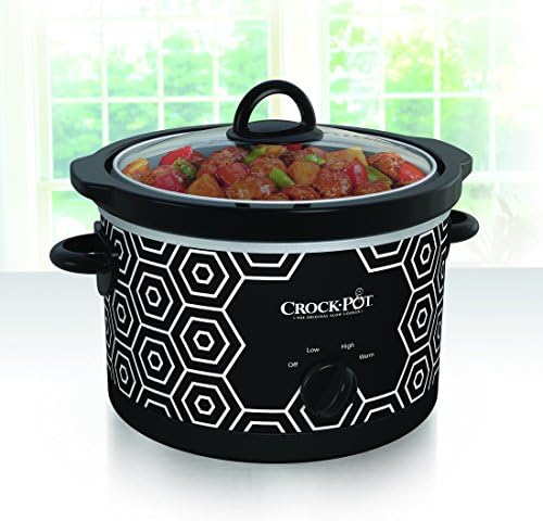 Crock-Pot 4.5 Quart Portable Slow Cooker – Black & White 76BD