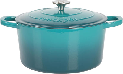 Crock-Pot 3 Quart Enameled Cast Iron Dutch Oven – Aqua 2ZUQ