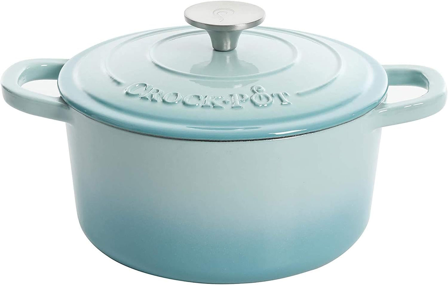 Crock-Pot 3 Quart Enameled Cast Iron Dutch Oven – Aqua 2ZUQ