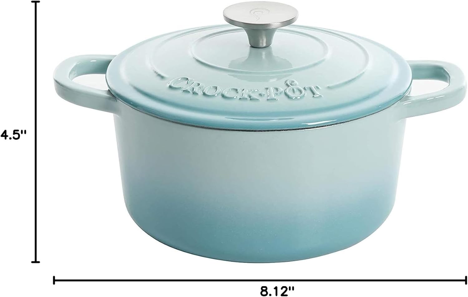 Crock-Pot 3 Quart Enameled Cast Iron Dutch Oven – Aqua 2ZUQ