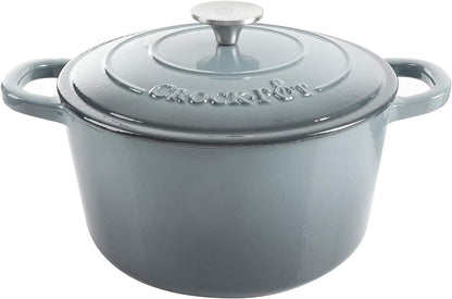 Crock-Pot 3 Quart Enameled Cast Iron Dutch Oven – Aqua 2ZUQ