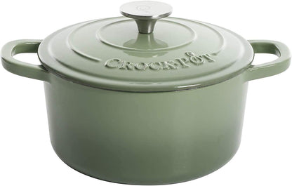 Crock-Pot 3 Quart Enameled Cast Iron Dutch Oven – Aqua 2ZUQ