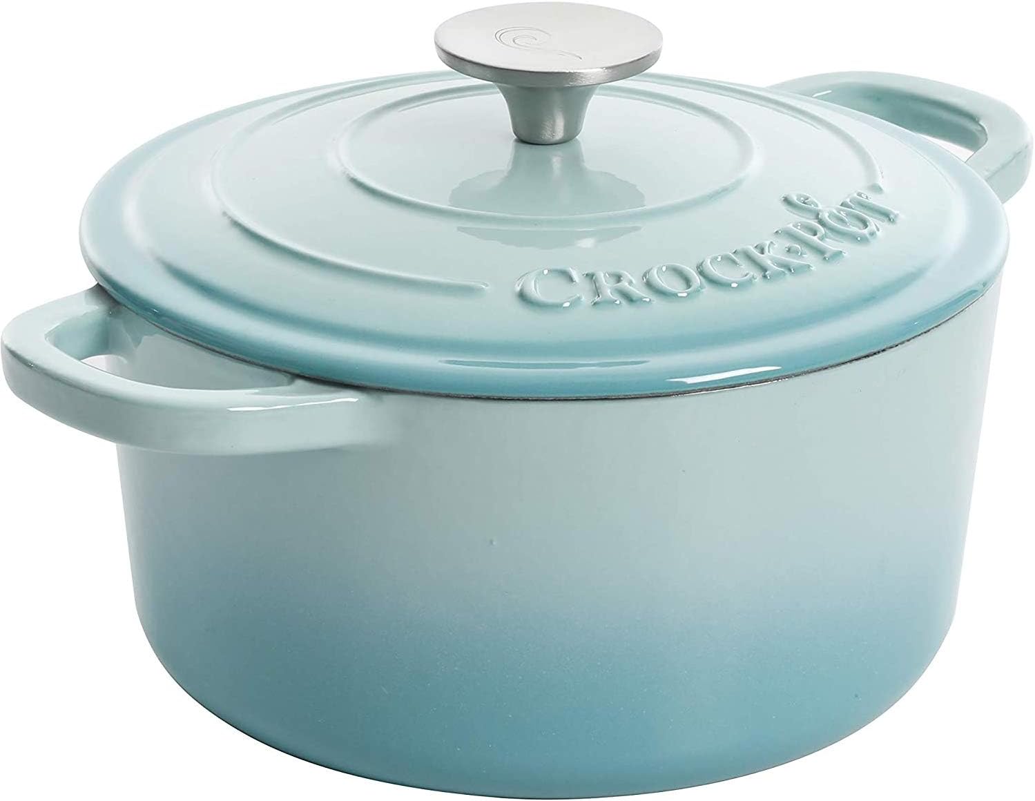 Crock-Pot 3 Quart Enameled Cast Iron Dutch Oven – Aqua 2ZUQ